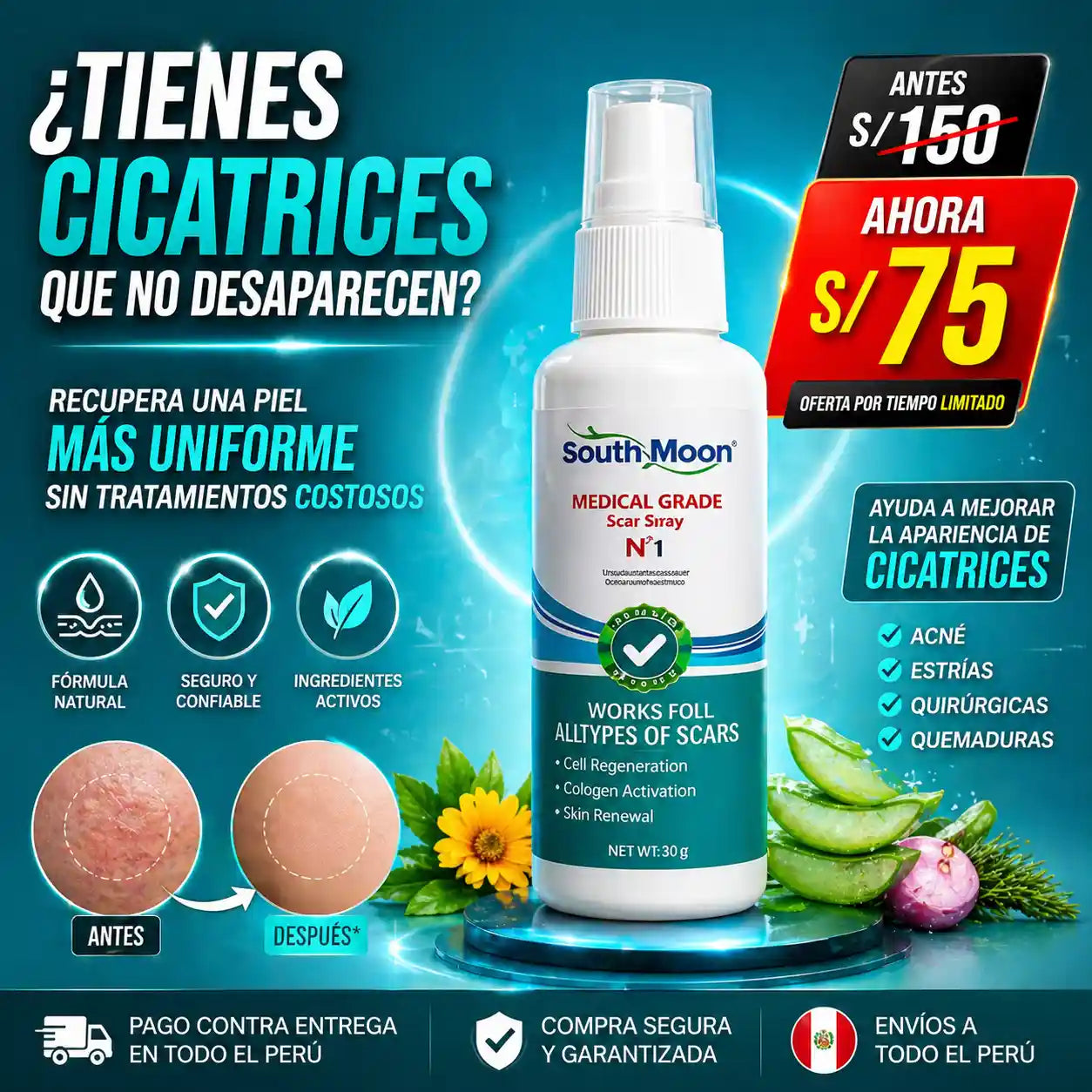 SOUTH MOON® - Spray para cicatrices
